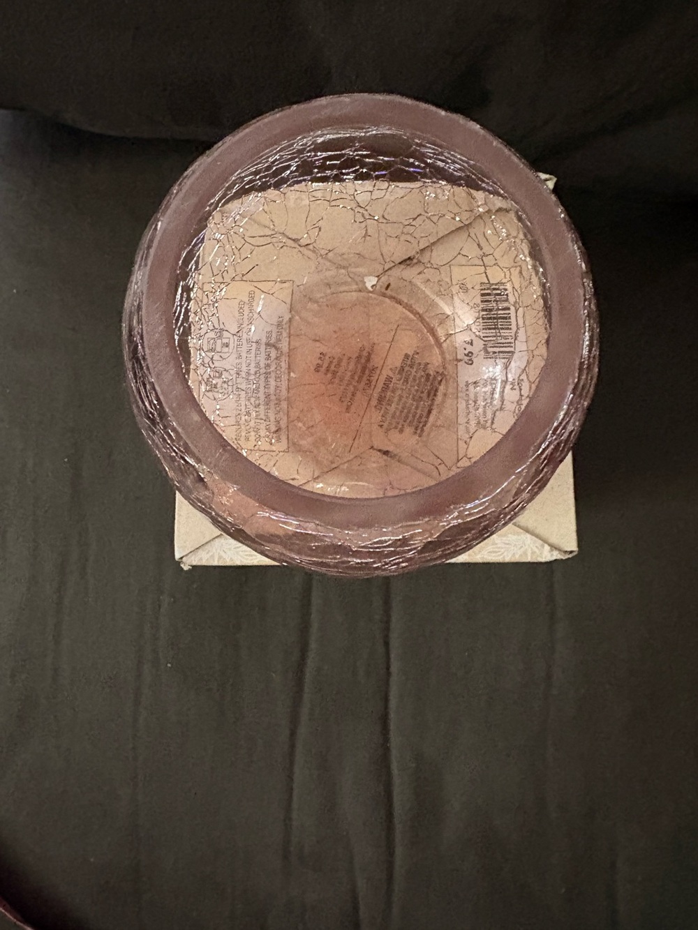 Decorative Crackle Glass Bowl in pink- Home Accents
